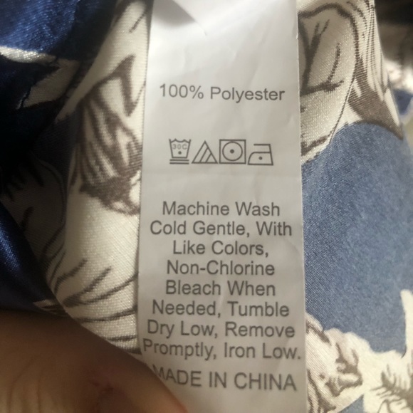 Navy Blue and White Flower Slip Dress with Slit from SHEIN - Picture 5 of 6